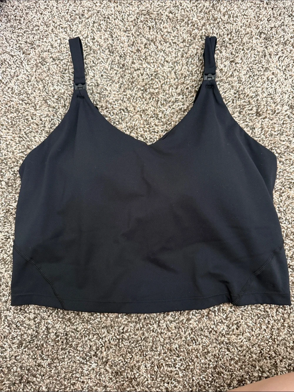 Black Breastfeeding Crop Top